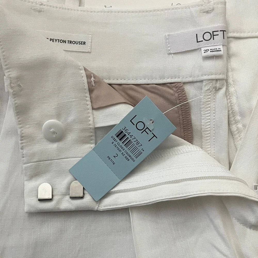 LOFT White Peyton Trousers - Picture 1 of 2